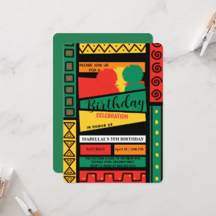 Freedom afro black history month Birthday party Invitation