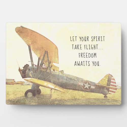 Freedom Airplane CUSTOM Biplane Plaque