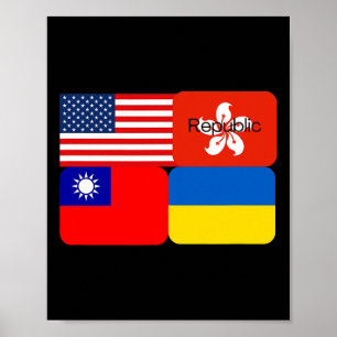Freedom Alliance Usa Hong Kong Republic Taiwan Ukr Poster