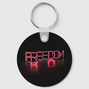 FREEDOM America Red Neon USA Keychain