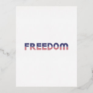 Freedom American Flag for Patriotic & Liberty Foil Invitation Postcard