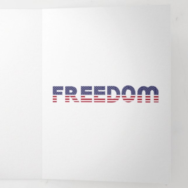 Freedom American Flag for Patriotic & Liberty Tri-Fold Program (Inside Last)