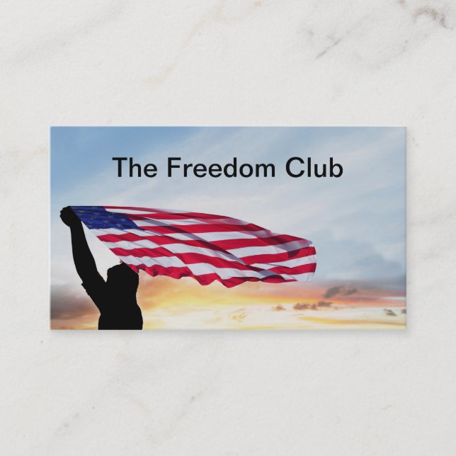 Freedom American Flag Theme Business Card (Front)