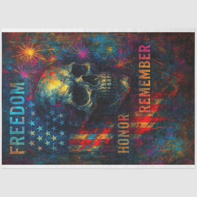 Freedom and Honor in Neon Decoupage Paper – Bold (Front)