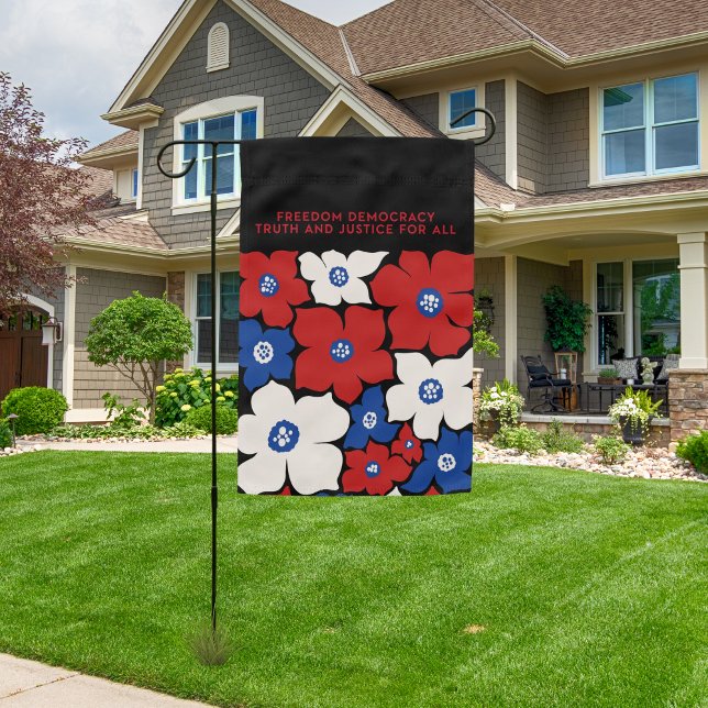 Freedom and Justice Patriotic Floral Home Decor Garden Flag (Creator Uploaded)