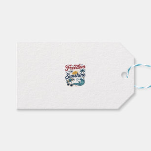 Freedom And Sunshine Vintage Beach Shirt Design (3 Gift Tags