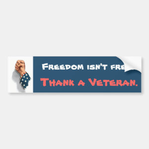 Freedom and Veterans Patriotic Bumper Sticker