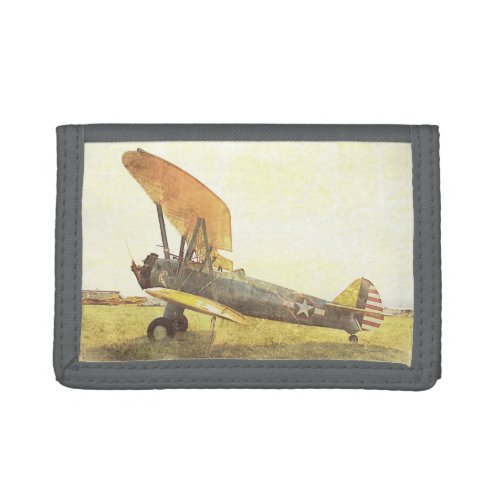 Freedom Antique Airplane Biplanes Yellow Trifold Trifold Wallet
