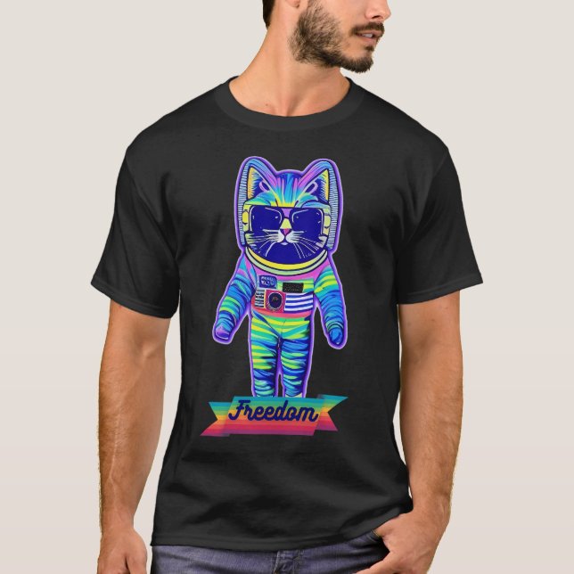 Freedom - Astronaut Cat T-Shirt (Front)