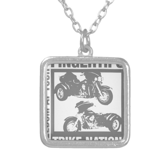 Freedom at your fingertips - trike nation silver plated necklace (Front)