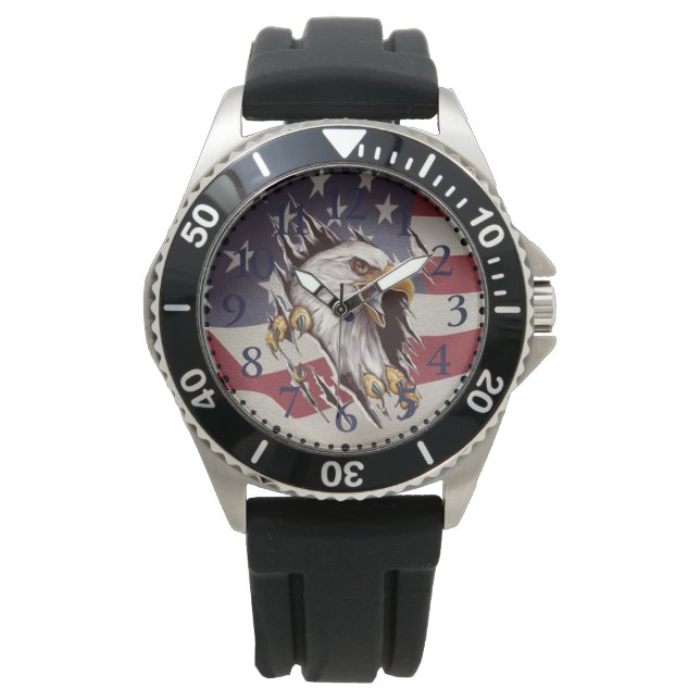 Freedom Bald Eagle American Flag Watch (Front)