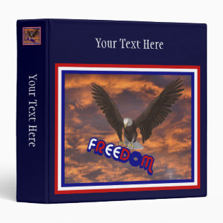 Freedom Bald Eagle Personalized 3 Ring Binder