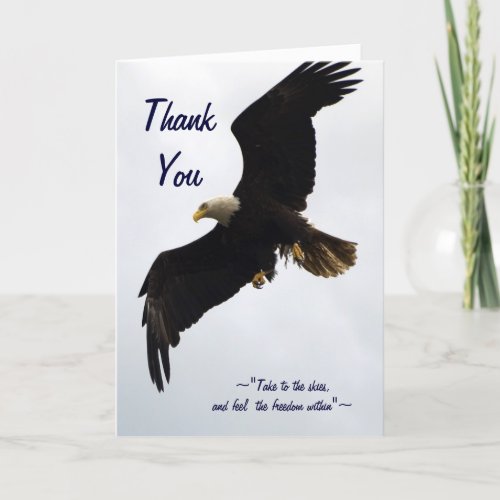 "Freedom" Bald Eagle Thank You Card