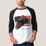 Freedom Bald Eagle &amp; Us Flag Mens Apparel T-shirt at Zazzle