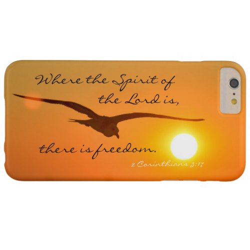 Freedom Bible Verse Bird Flying at Sunset Barely There iPhone 6 Plus Case