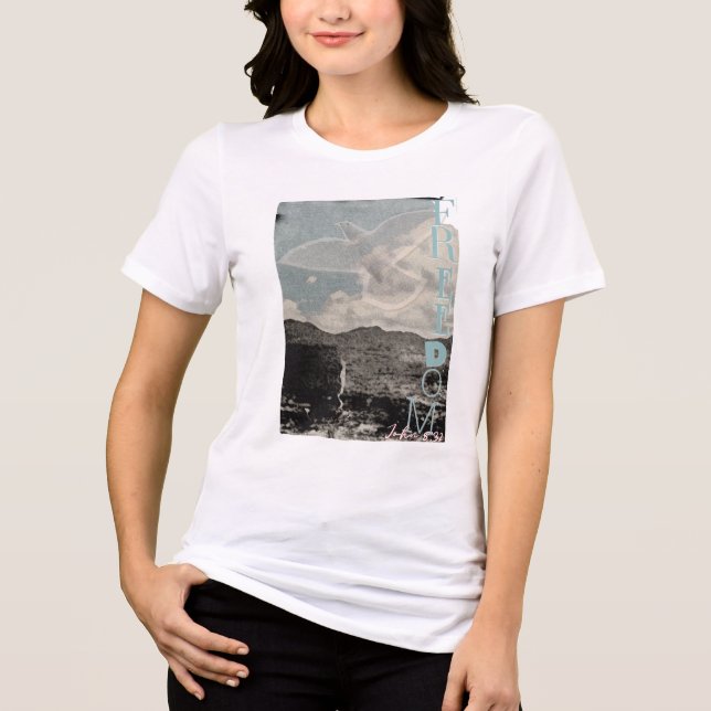 FREEDOM Bible Verse Jesus Christian T Shirt  (Front)