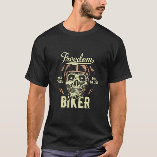 Freedom Biker Vintage Motorcycle Design T_Shirt