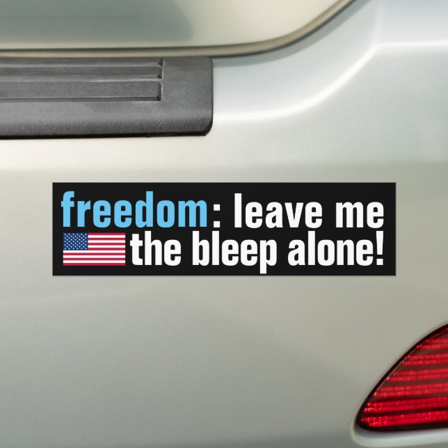 Freedom Bleep (v.2 flag dark) Bumper Sticker (On Car)
