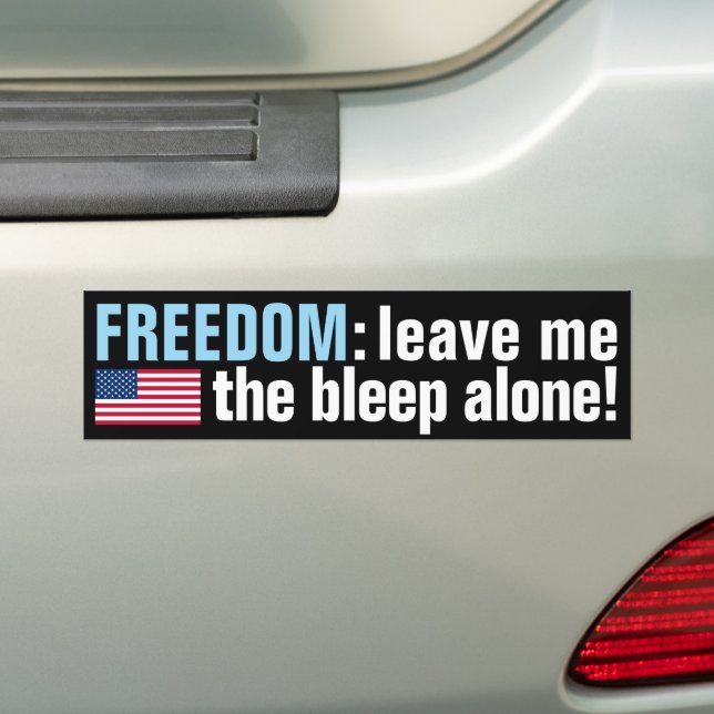 Freedom Bleep (v.2 flag dark) Bumper Sticker (On Car)