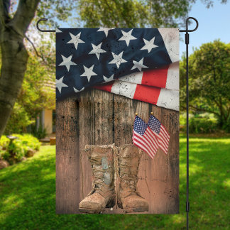Freedom Boots Garden Flag,Veterans Day Flag