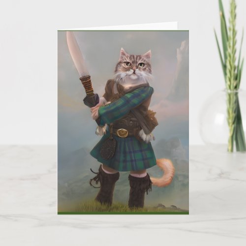 Freedom Braveheart Scottish Cat Scotland  Card