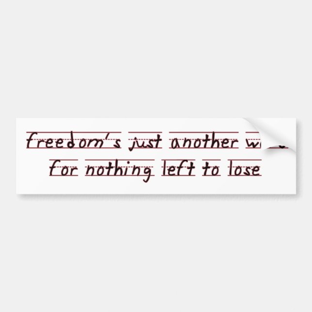 freedom bumper sticker (Front)
