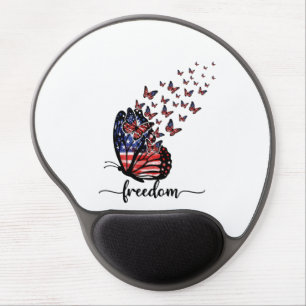 Freedom Butterflies   Patriotic Red, White, Blue Gel Mouse Pad