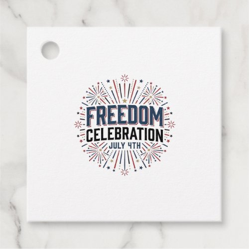 Freedom Celebration July 4th Patriotic Shirt Desig Favor Tags