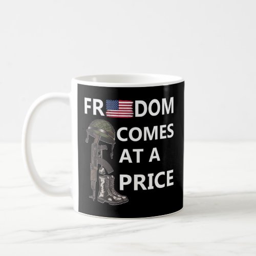 Freedom Comes At a Price  Soldier Rifle Dog Tags a Coffee Mug