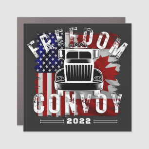 Freedom Convoy 2022 Canadian American Truckers Car Magnet