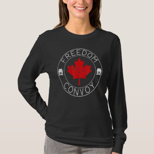 Freedom Convoy 2022 Canadian Maple Leaf Trucker  T_Shirt