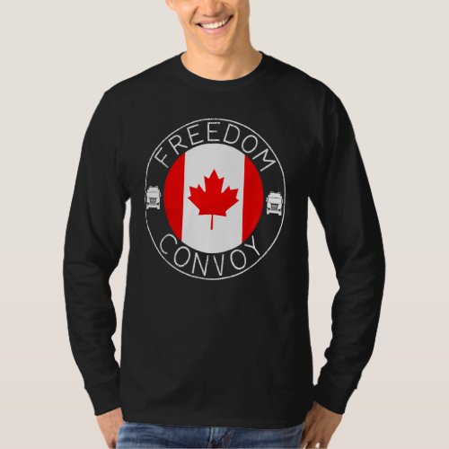 Freedom Convoy 2022 Canadian Trucker Maple Leaf T_Shirt