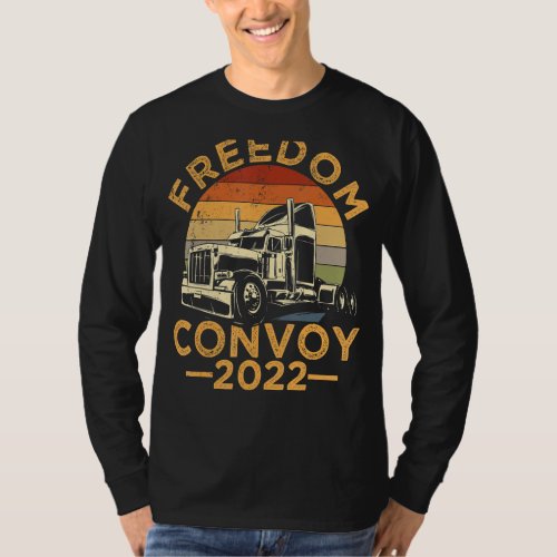 Freedom Convoy 2022 Canadian Trucker Retro Vintage T_Shirt