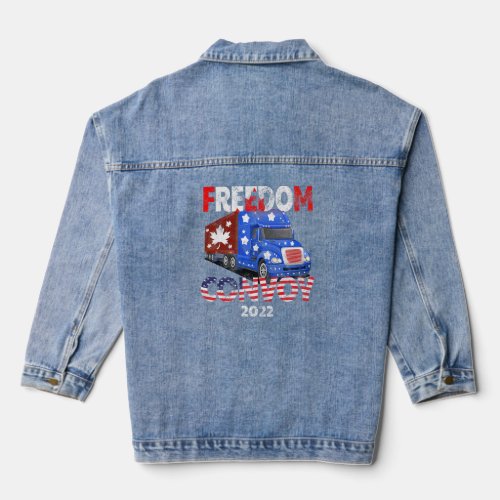 Freedom Convoy 2022 In Support Of Truckers Mandate Denim Jacket
