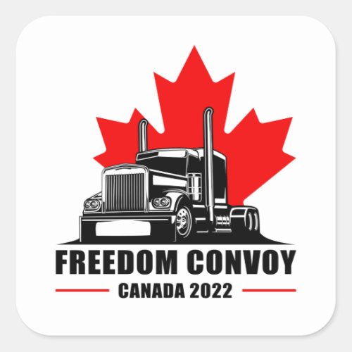 Freedom Convoy 2022 United Canadian Patriot Trucke Square Sticker
