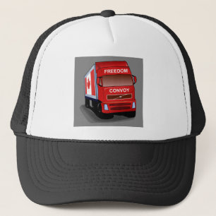 Freedom Convoy Canada 5 Gray Background Trucker Hat