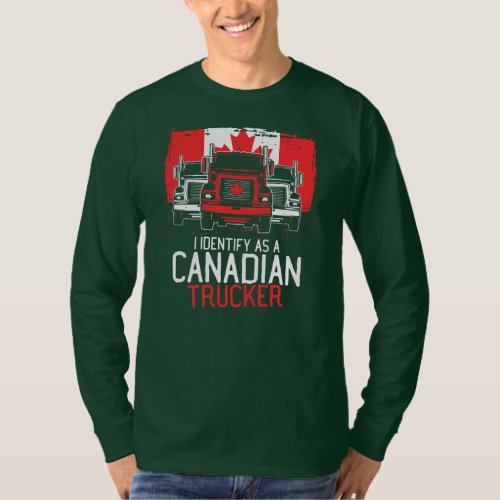 Freedom Convoy I Identify As Canadian Trucker T_Shirt