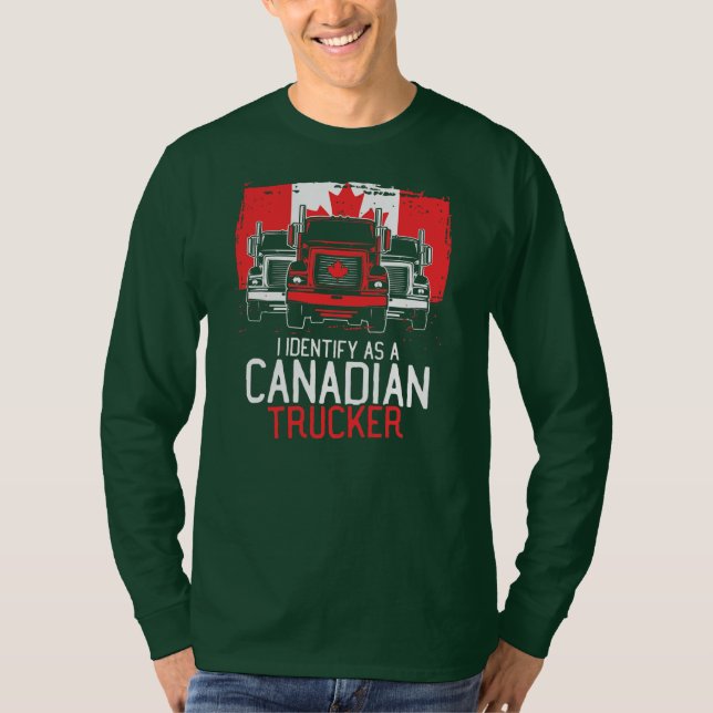 Freedom Convoy I Identify As Canadian Trucker T-Shirt (Front)