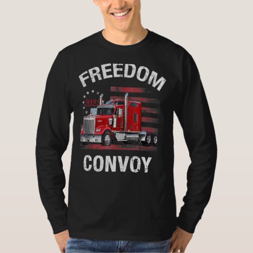 Freedom Convoy To Dc 2022 Truckers Retro Vintage T_Shirt