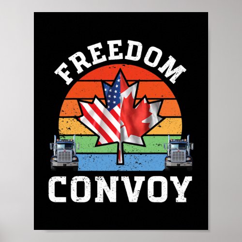 Freedom Convoy Trucker 2022 American USA Canadian Poster