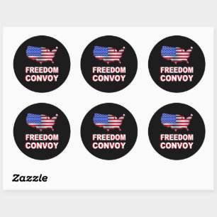 Freedom Convoy USA Flag Classic Round Sticker