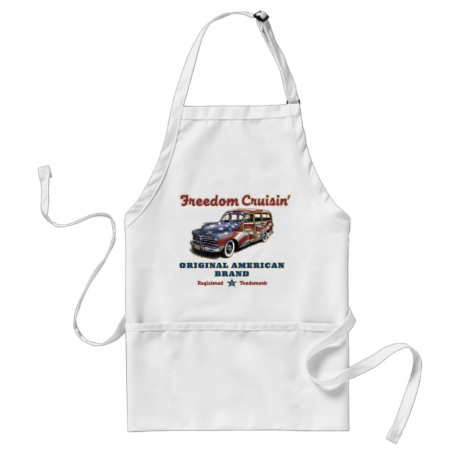 Freedom Cruisin' Surfing American Auto Adult Apron (Front)