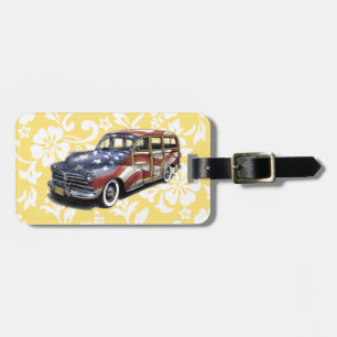 Freedom Crusin' Hawaiian Woody Luggage Tag