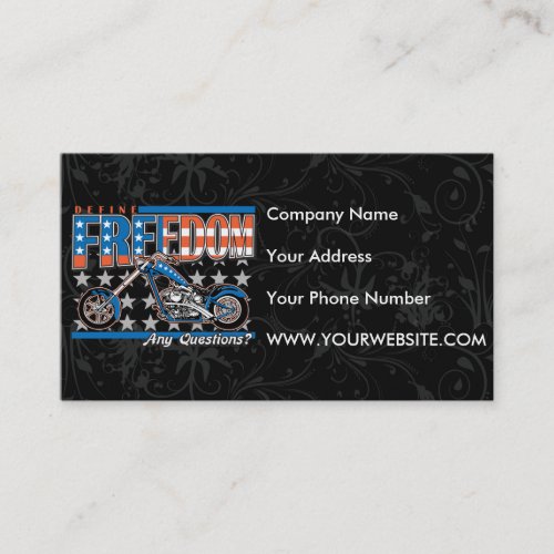 Freedom Cycle American Flag Paint Motorcycle Business Card