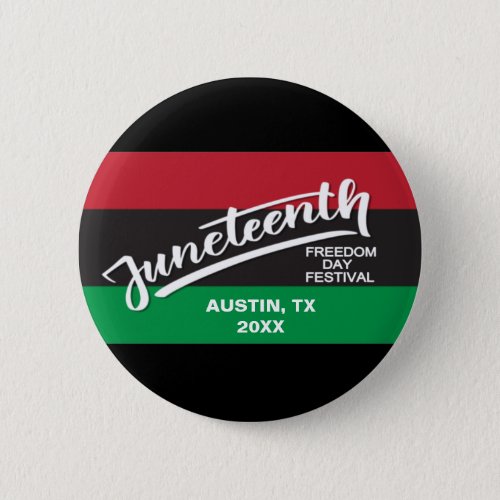 Freedom Day Festival Juneteenth Button