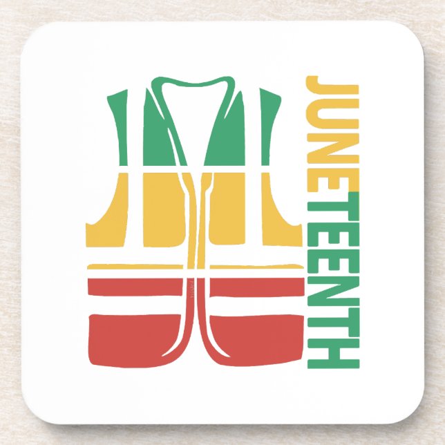 Freedom Day Vest Coworker Swagazon Associate Junet Beverage Coaster (Front)