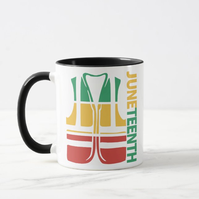 Freedom Day Vest Coworker Swagazon Associate Junet Mug (Left)