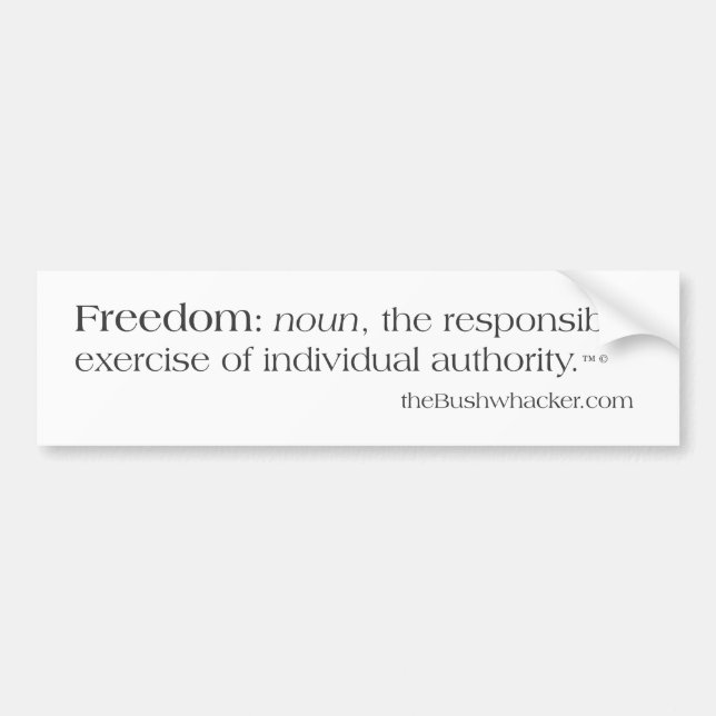 Freedom Defined Bumper Sticker (Front)