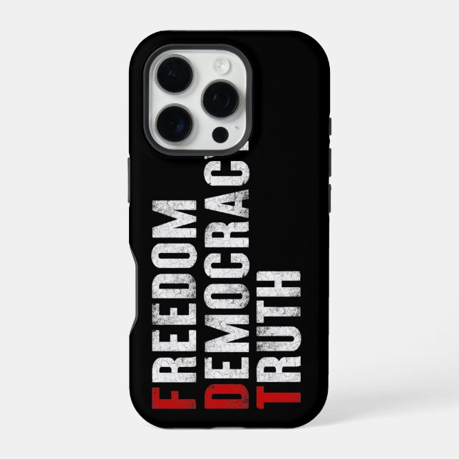 Freedom Democracy Truth Iphone Case (Back)