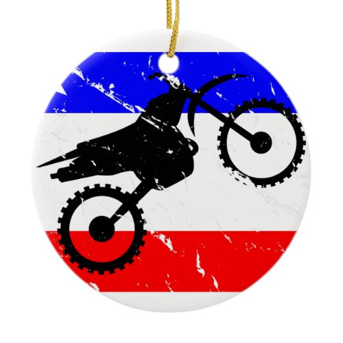 Freedom Dirt-Bike FLAIR Ceramic Ornament